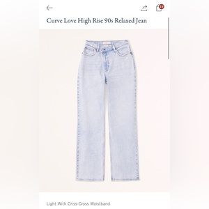 Abercrombie Curve Love Ultra High Rise 90’s Straight Jean, Criss cross waistband